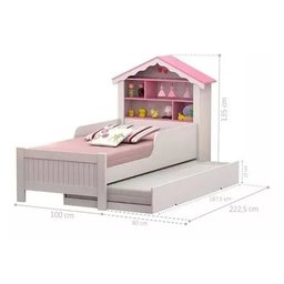 Cama Infantil Casinha de Princesa com Cama Auxiliar - 2