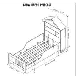 Cama Infantil Casinha de Princesa com Cama Auxiliar - 7