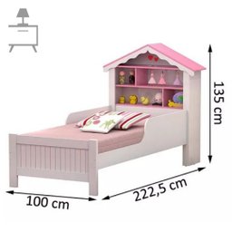 Cama Infantil Casinha de Princesa com Cama Auxiliar - 6