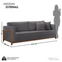 Ver imagem 4 de Sofá 3 Lugares Paris Veludo 2,14M