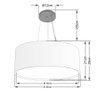 Lustre Pendente Cilíndrico Duplo Vivare Md-4124 Cúpula em Tecido 50x25cm - Bivolt - Rustico Bege - B - 2