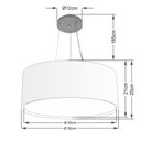 Ver imagem 2 de Lustre Pendente Cilíndrico Duplo Vivare Md-4124 Cúpula em Tecido 50x25cm - Bivolt - Rustico Bege - B
