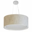 Ver imagem 1 de Lustre Pendente Cilíndrico Duplo Vivare Md-4124 Cúpula em Tecido 50x25cm - Bivolt - Rustico Bege - B