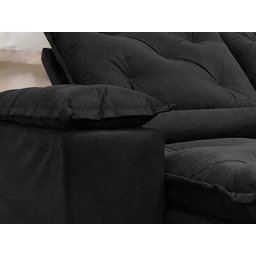 Sofá 4 e 5 Lugares 3,20m Retrátil e Reclinável Alpoim Estofados Athenas:preto - 4