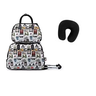 Combo Kit Mala Rodinha Viagem + Mala Mão Selos Cores + Almofada - Branco - 1