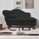 Ver imagem 2 de Recamier Sofá Direito Larissa 120cm Sala Suede Preto - Incasa Decor