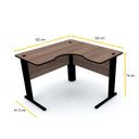 Ver imagem 2 de MESA EM L P/ ESCRITÓRIO 120X120 PANDIN MAXXI - WALNUT/PRETO ETP1212