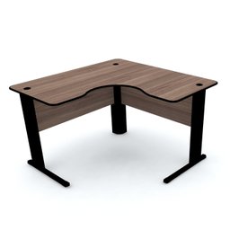 MESA EM L P/ ESCRITÓRIO 120X120 PANDIN MAXXI - WALNUT/PRETO ETP1212 - 1