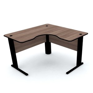 MESA EM L P/ ESCRITÓRIO 120X120 PANDIN MAXXI - WALNUT/PRETO ETP1212