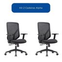 Ver imagem 2 de Kit 2 Cadeiras Escritório Diretor NR17 Tela Mesh Alpha