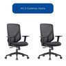 Kit 2 Cadeiras Escritório Diretor NR17 Tela Mesh Alpha - 2