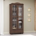 Ver imagem 2 de Cristaleira Vitrine Rústica 100% Madeira Maciça 2 Portas 1 Gaveta Linha Rubi