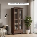 Ver imagem 7 de Cristaleira Vitrine Rústica 100% Madeira Maciça 2 Portas 1 Gaveta Linha Rubi Marrom/Café