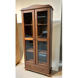 Cristaleira Vitrine Rústica em Madeira Maciça 2 Portas 1 Gaveta Linha Rubi - 6