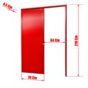 Ver imagem 4 de Porta de Correr Suspensa Lambril Dir L.25 Vermelha 210x70 Brimak