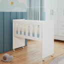 Ver imagem 4 de Kit Quarto Bebê Berço Moises com Colchão Cômoda Premium e Guarda Roupa Moderno Quarto Cor Branco