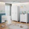 Kit Quarto Bebê Berço Moises com Colchão Cômoda Premium e Guarda Roupa Moderno Quarto Cor Branco - 2
