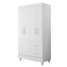 Kit Quarto Bebê Berço Moises com Colchão Cômoda Premium e Guarda Roupa Moderno Quarto Cor Branco - 7