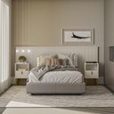 Ver imagem 1 de Cabeceira com Ripas e Mesas de Cabeceira Sevilha Off White