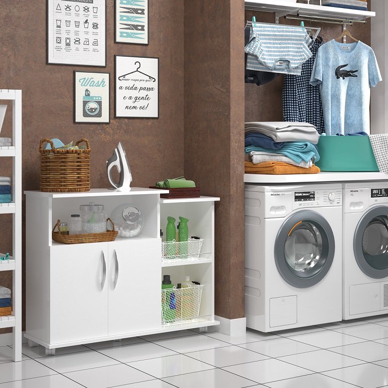 Porta Fruteira Branco Para Micro-ondas De Cozinha 4 Rodas - 4