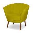Ver imagem 4 de Poltrona Cadeira Pétala Flor Decorativa Suede Amarelo