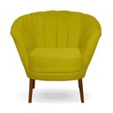 Ver imagem 1 de Poltrona Cadeira Pétala Flor Decorativa Suede Amarelo