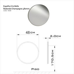 Espelho Redondo para Banheiro Perfil 48cm - 2