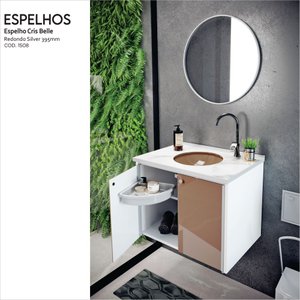 Espelho Redondo para Banheiro Perfil 48cm