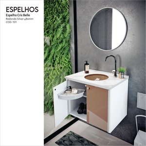 Espelho Redondo para Banheiro Perfil 48cm