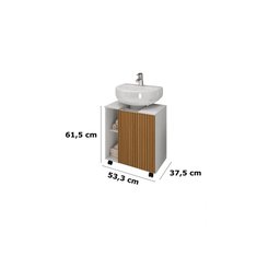 Gabinete para Banheiro Pequin Branco Ripado – Bechara Móveis - 3