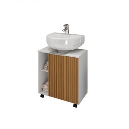 Gabinete para Banheiro Pequin Branco Ripado – Bechara Móveis - 2