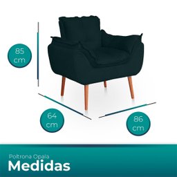 Kit 02 Poltronas Opala para Sala Confortável Resistente Veludo - 7