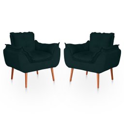 Kit 02 Poltronas Opala para Sala Confortável Resistente Veludo - 1