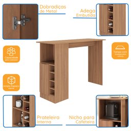 Bancada para Cozinha com Adega 1 Porta com Prateleira - 4