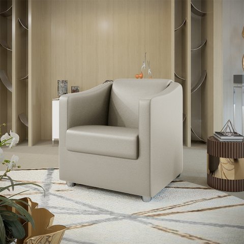 Poltrona Decorativa BIA CORINO BEGE SKY MOBILE