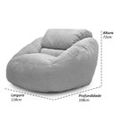 Ver imagem 6 de Poltrona Núcleo Elegante e Luxuosa Enchimento Pérolas 3mm Pufe Macio