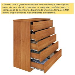 Kit 2 Cômodas 5 Gavetas Espresso Móveis - 7