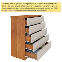 Kit 2 Cômodas 5 Gavetas Espresso Móveis - 7