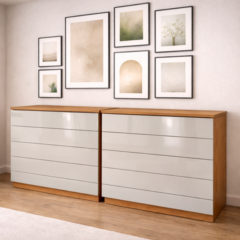 Kit 2 Cômodas 5 Gavetas Espresso Móveis