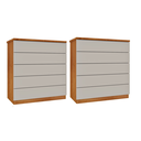 Ver imagem 2 de Kit 2 Cômodas 5 Gavetas Espresso Móveis