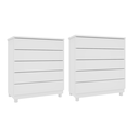 Ver imagem 2 de Kit 2 Cômodas 5 Gavetas com Pés Espresso Móveis