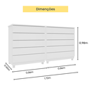 Ver imagem 4 de Kit 2 Cômodas 5 Gavetas com Pés Espresso Móveis