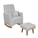 Ver imagem 1 de Poltrona de Amamentação Balanço Ana com Puff Linho:cinza