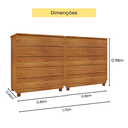 Ver imagem 4 de Kit 2 Cômodas 5 Gavetas com Pés Espresso Móveis