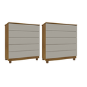 Ver imagem 2 de Kit 2 Cômodas 5 Gavetas com Pés Espresso Móveis