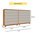 Ver imagem 4 de Kit 2 Cômodas 5 Gavetas com Pés Espresso Móveis