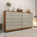 Ver imagem 1 de Kit 2 Cômodas 5 Gavetas com Pés Espresso Móveis