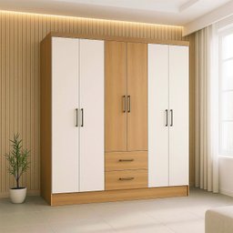 Guarda-Roupa Casal 6 Portas 2 Gavetas 8 Prateleiras 1 Cabideiro California - 4