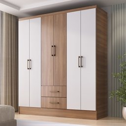 Guarda-Roupa Casal 6 Portas 2 Gavetas 8 Prateleiras 1 Cabideiro California - 1