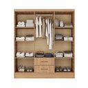 Ver imagem 2 de Guarda-Roupa Casal 6 Portas 2 Gavetas 8 Prateleiras 1 Cabideiro California Branco/Freijó/Off